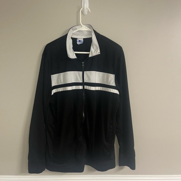 STARTER Vintage Black Lightweight Zip-Up Jacket Sports Activewear Men’s - Picture 1 of 4